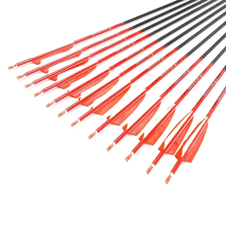 

ID 6.2mm Spine 300 340 400 500 600 700 800 Orange Color Pure carbon Archery Carbon Arrow bow and arrow