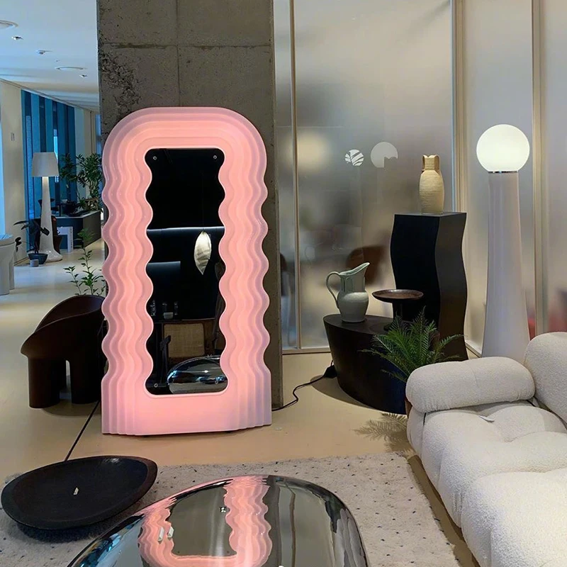 

Hollywood style mirror with lamp European style dressing table with LED lamp large floor mirror ultrafragola mirror furniture