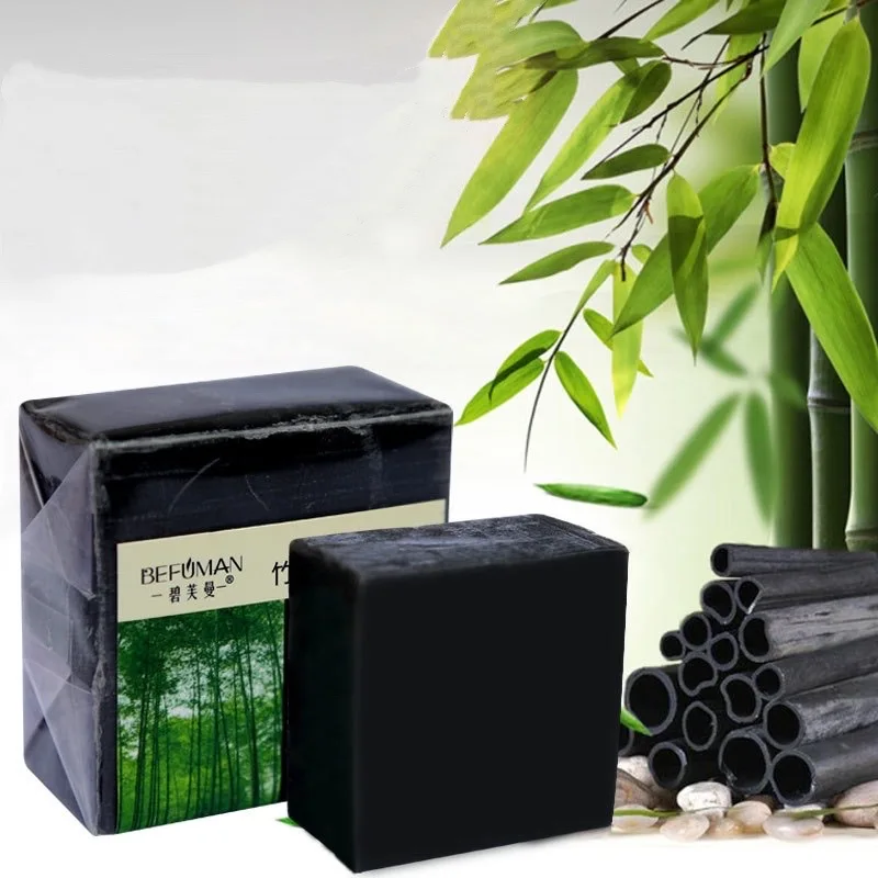 

Premium Quality Bamboo Charcoal Black Soap for Men, Pink/green/purple/blue, customized