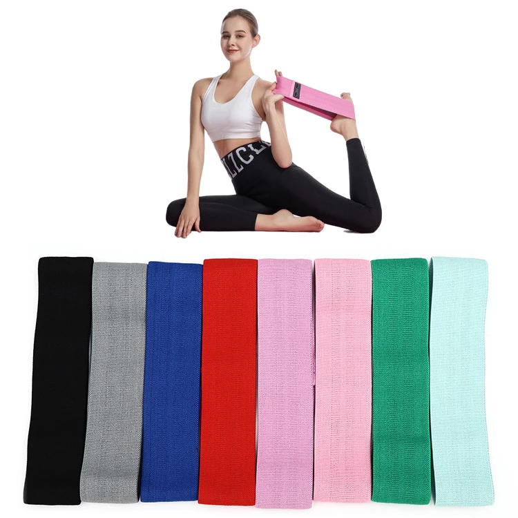 

75 cm Non Slip Yoga Gym Body Loop for Legs and Butt Exercise Fitness Hip Fabric Resistance Bands, Existing colors as picture showing