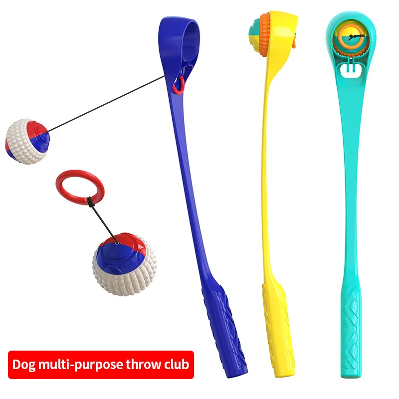 

outdoors Training interactive pet toy dog activity interactive Throw the ball toys and accessories Tossing device, Yellow / blue / green