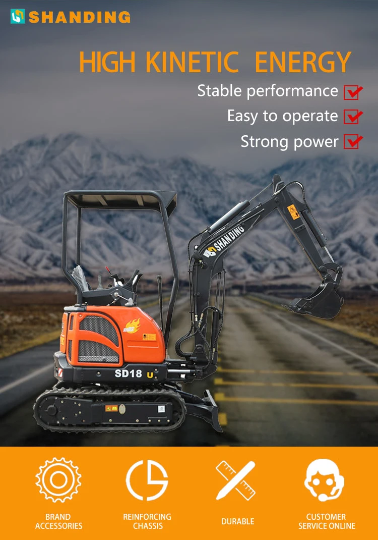 Garden Use Mini Digger Ripper Sd18u 1.8 T Multifunction Mini Crawler