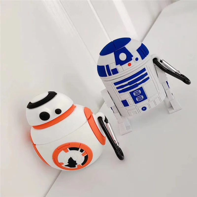 

BB8 R2D2 For AirPods Pro 1 2 3 Case Soft Cute Silicone 3D Anime StarWars Protective Cover for AirPods Earphones, Multi