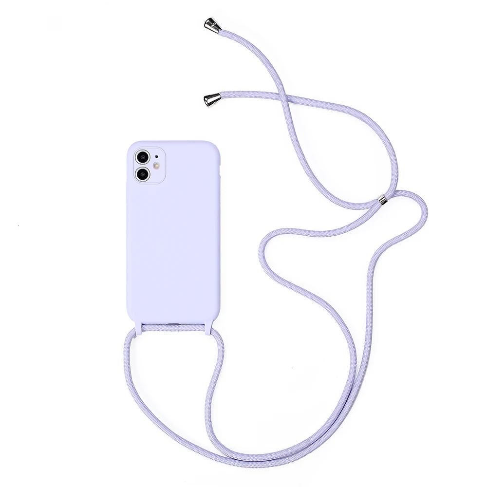 

candy crossbody necklace phone case for iphone 12 silicone case for iphone 11 pro max se x xs xr 8 7 6s 6 plus, Multi