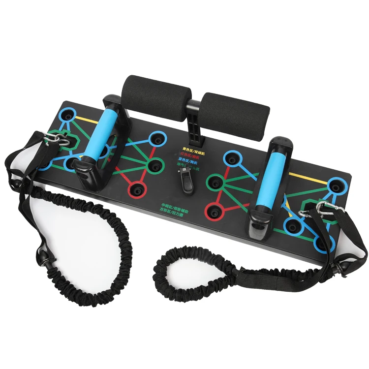 

9 In 1 power press Training abdominal board sit ups Fitness Muscle exercise Leg Pull rope Push-up board