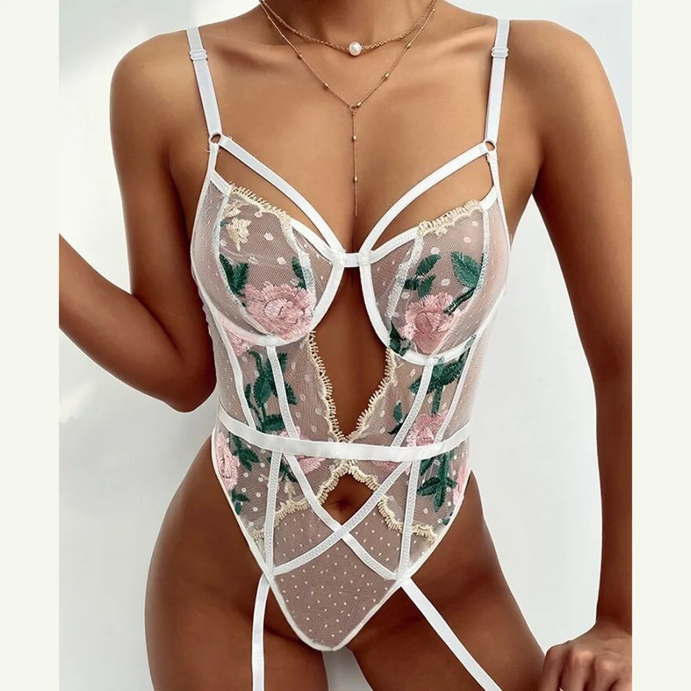

2021embroidery Porno Lingerie Sexy Hot Erotic Underwear Costume Lace Sexy Lady Dress Baby doll Exotic Apparel Chemise Sleepwear