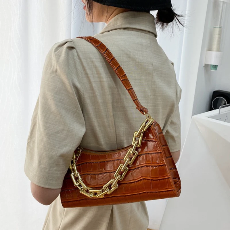 

Fashion Crocodile Pattern Vintage Handbag Large Capacity Women Shoulder Bag Wholesale Shopping Luxury Bag crocodile bag handbags, 13colors for you choose