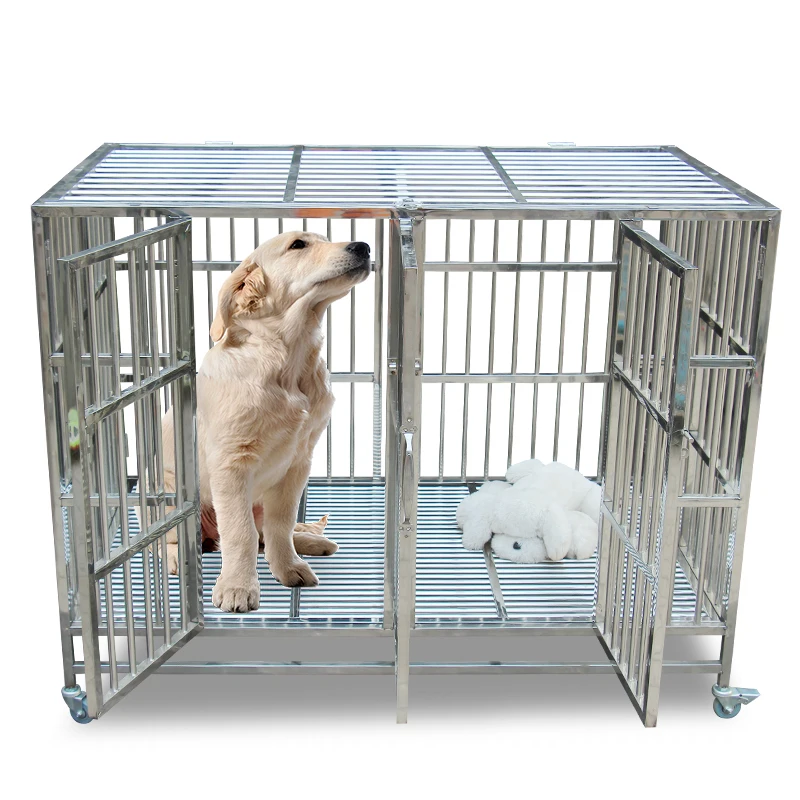 

Wholesale 202 stainless steel folding mother cages pet dog cages carriers & houses, Stainless steel primary color