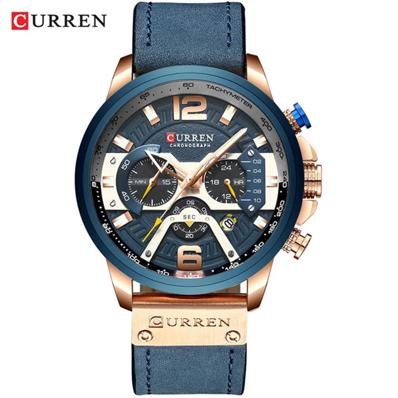 

CURREN 8329 3AM Waterproof Handsome High Quality Steel Case Watches For Man, Mix