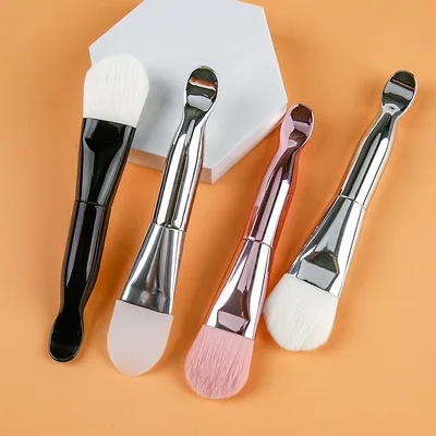 

New Double EndedFacial Beauty Tools DIY Tool Clay Cream Applicator Silicone Professional Mask Brush with Logo