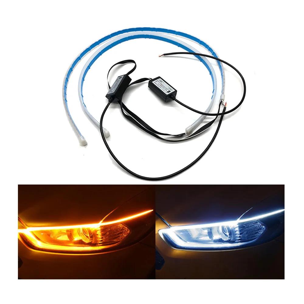 Flexible LED Soft Tube Car DRL Daytime Running Lamp Strip Light 60cm 