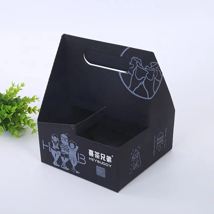 
Disposable 2 Cup Carrier Take Away Cardboard Paper Cup Holders With Custom Print 