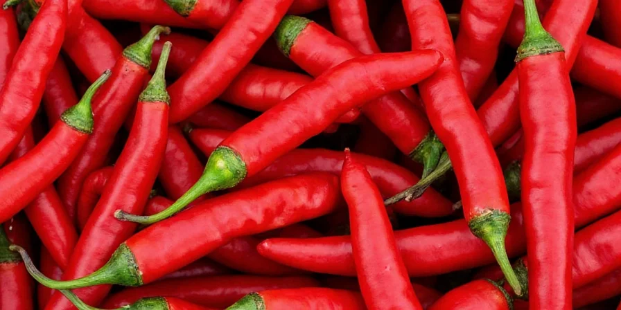 Toasting dried red chiles in a pan
