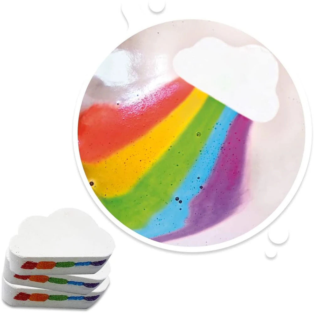 

OEM Wholesale Hot Selling Handmade All Natural Rich Bubble SPA Relaxing Fizzy Colorful Organic Rainbow Cloud Bath Bomb