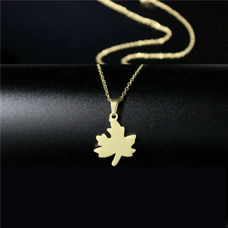 

2021 Trendy Jewelry Geometry Pendant Stainless Steel Necklace Plated Gold Simple Windmill Apple Charm Necklace For Women