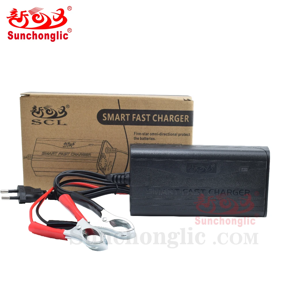 

Sunchonglic 12V 3A Intelligent Smart Fast Charger Lead Acid for Car Battery Charger