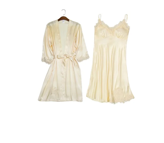 

S0051B Different Colors Cross-border Pajamas Women's Sexy Silk-like Five-piece Suit In Spring And Summer