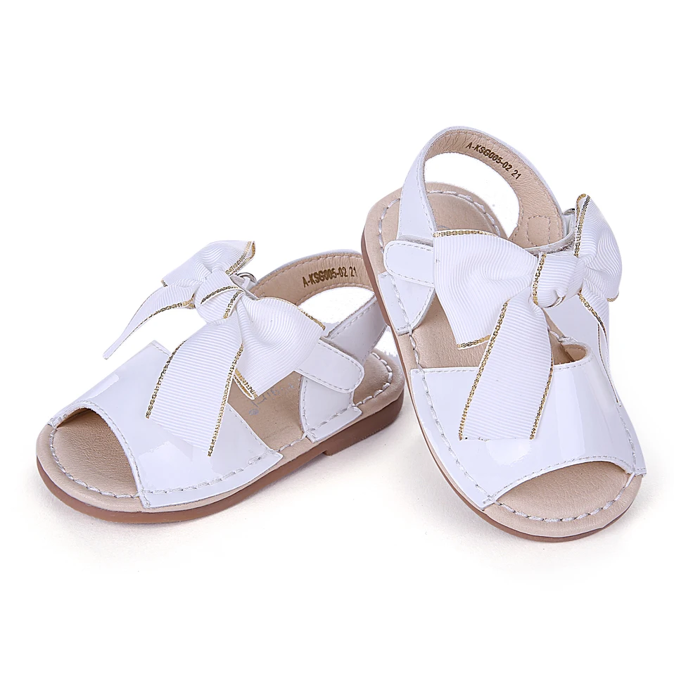 

Pettigirl Girls Sandals with Bow White Kids Leather Sandals Beautiful Sandals for Girl Kid Shoes A-KSG005-02W