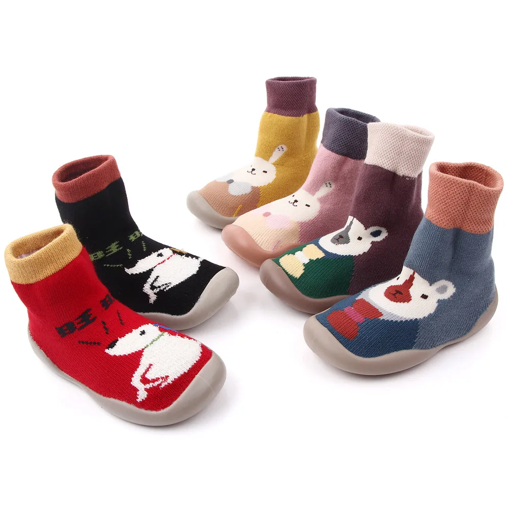 

New arrival cute animal design socks toddler baby kids shoes, 6 colors