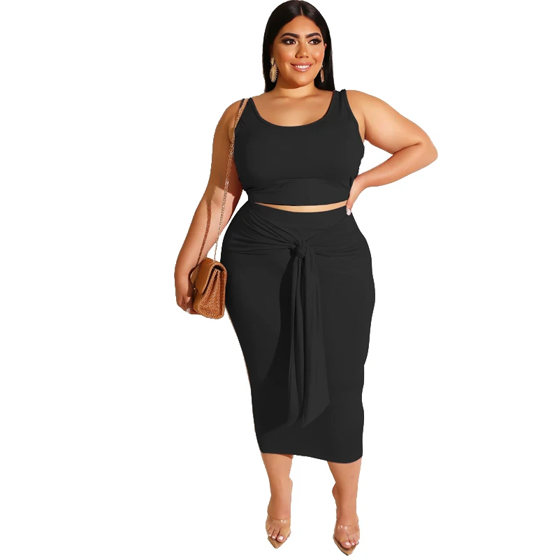 

Amazon hot selling 2 piece sets pure color crop tops and skirts black slim sexy sets women two pieces suits, Black;pink;purple;green;red