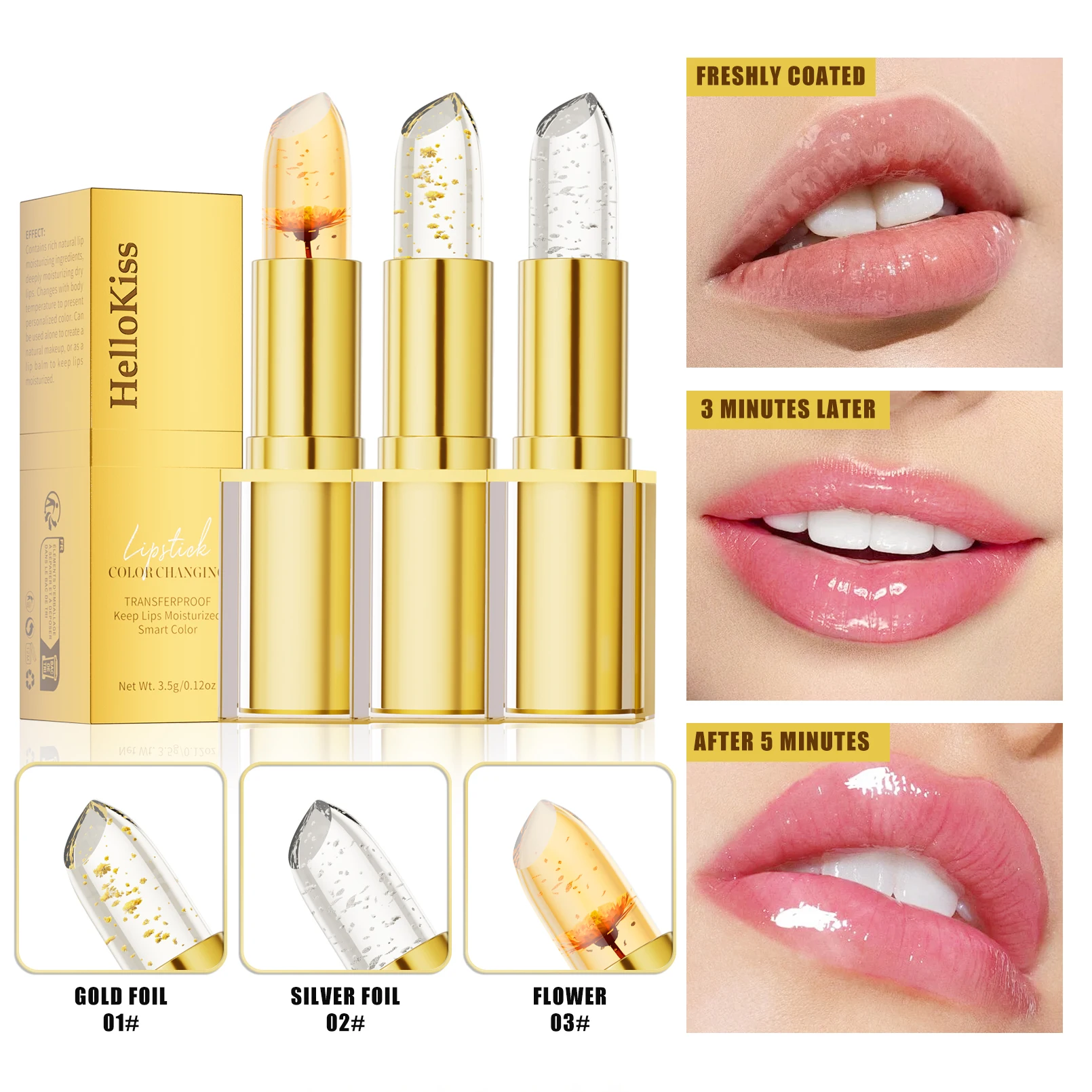 New Transferproof Color Changing Lipstick Long Lasting Moisturizing Lip Magic Temperature Color Changing Lip Balm