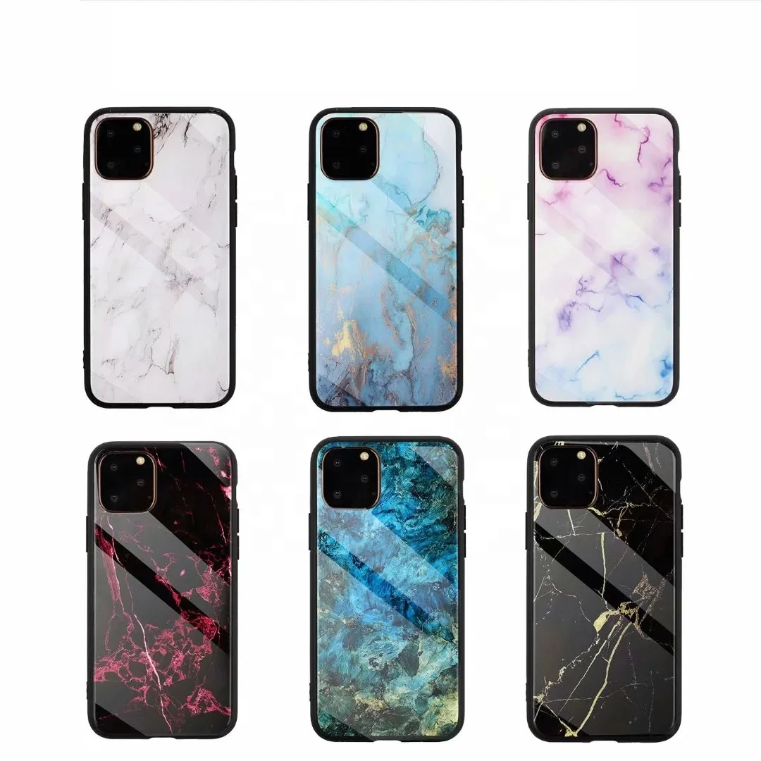 

Luxury Shockproof Tempered Glass TPU Mobile Phone Case For Iphone 11 Pro Max 12 Back Covers, As picture