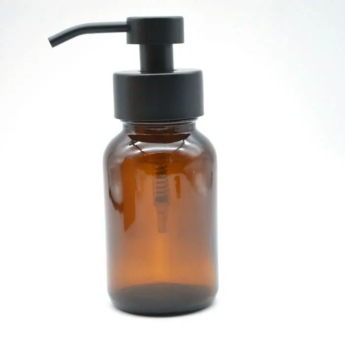 
150 ml 200 ml 250 ml foam amber glass apothecary foaming soap dispenser bottle 