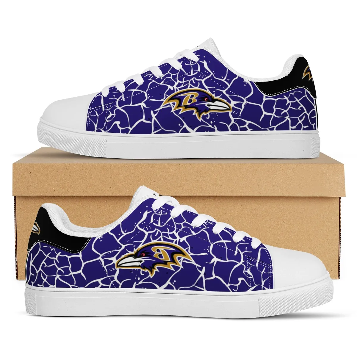

Wholesale New Ravens Custom Print Logo Design Sport shoes Fashion Sport Sneaker Unisex Breathable Hockey Team Casual Shoes
