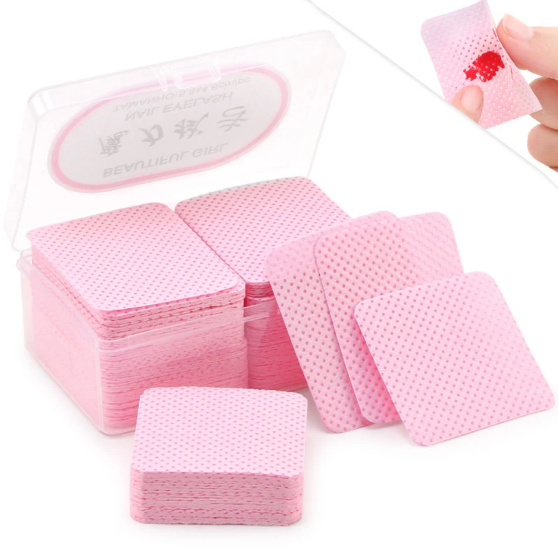 

180/540PCS Lint-Free Napkins Cleaner Paper Pad UV Gel Tips Remover Cotton Pad Absorbable Gel Nails Polish Napkins For Manicure, Pink/white/blue