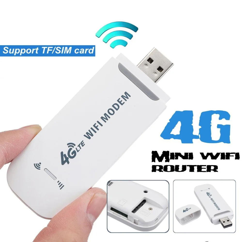 New 4G Portable Hotspot WiFi Router USB Modem 100Mbps LTE FDD With SIM Card 