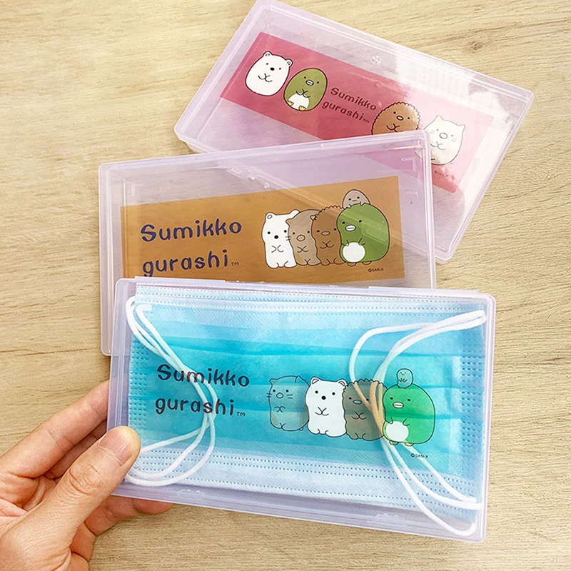 

Waterproof and dustproof PVC face mask case storage boxes Cartoon mask storage box