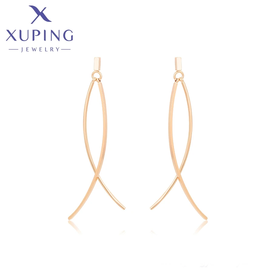 

X000775456 xuping jewelry Fashion hot sale simple earrings 18K gold color elegant and delicate women minority daily fine jewelry