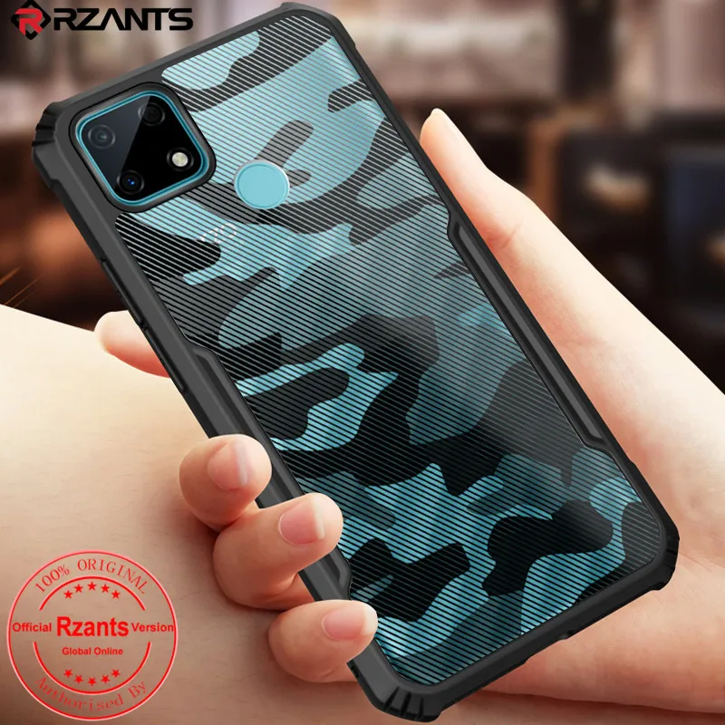 

Rzants For OPPO Realme Narzo 30A Case Hard [Camouflage Beetle] Hybrid Shockproof Slim Crystal Clear Cover Double