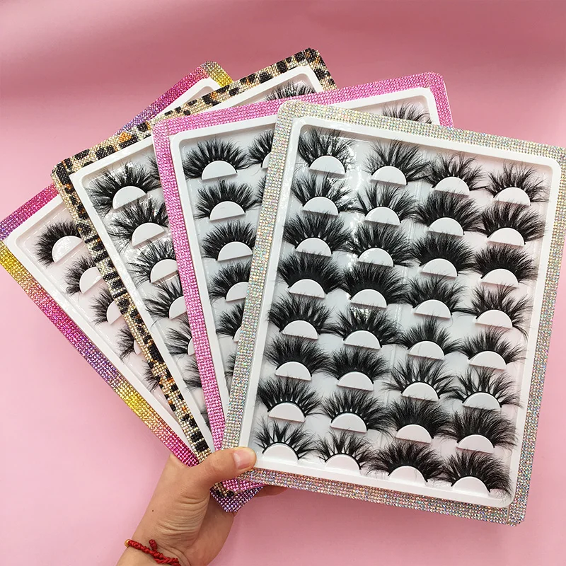 

16 Pairs 25mm Mink Eyelashes 100% Real Mink 8pairs Dramatic Volume Eyelashes Extension False Eyelashes