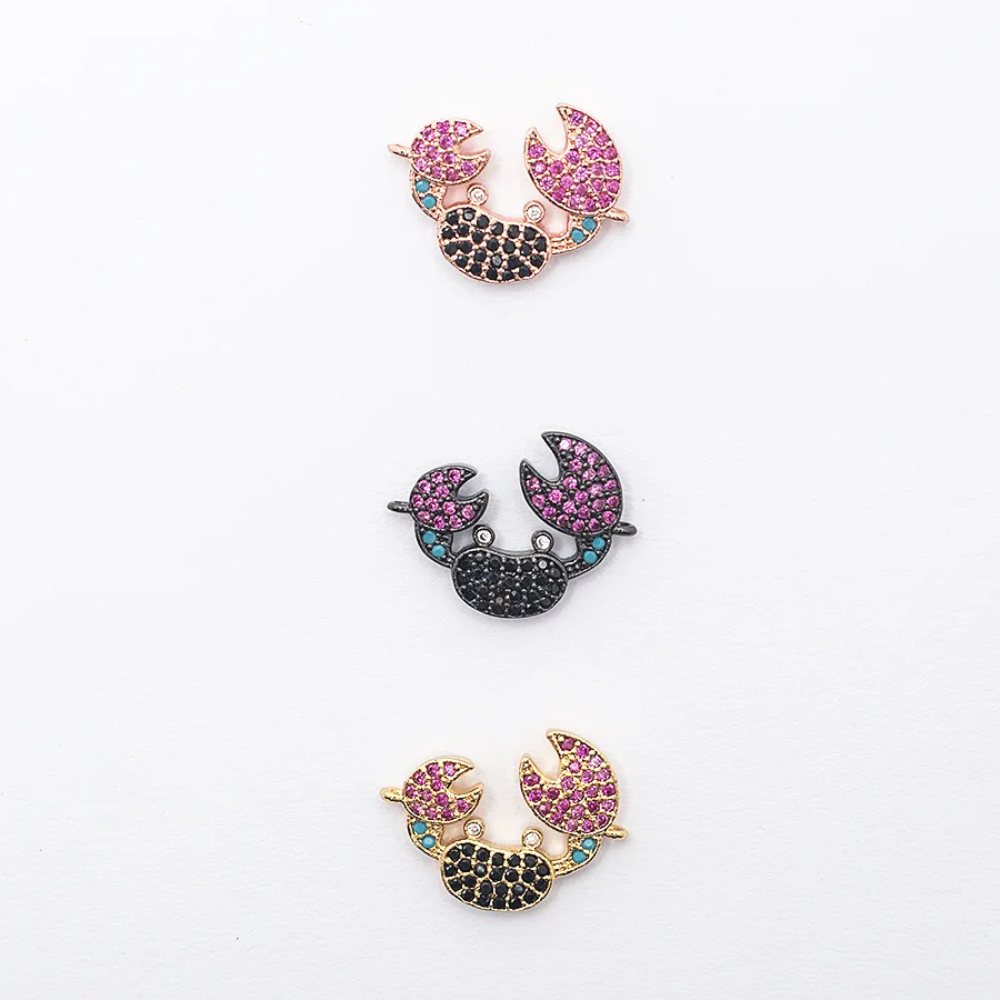 

Europe Crab Jewelry Brass CZ Ornament Pendant Connector Diy Bracelet Accessories