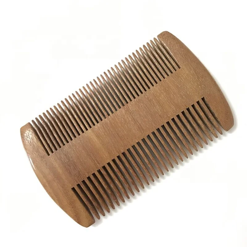 

Wholesale Customized Logo Highest Quality Anti Static Wooden Beard Combs Person Double Sided Wood Sandalwood Beard Comb