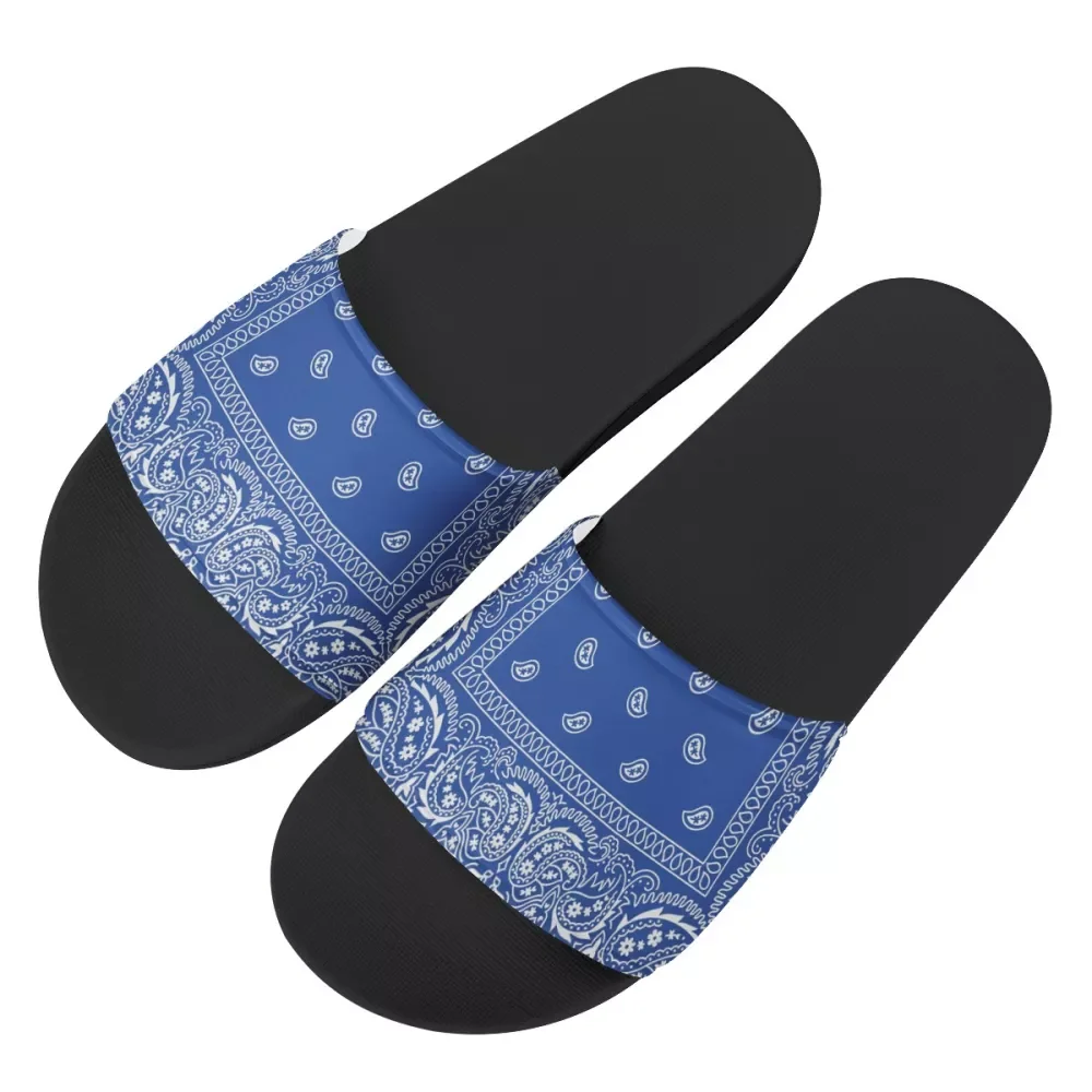 

2021 Fashionable Bandana Bandana Print Slippers Top Grade Design Flat Slipper Beach Slides Sandals Wholesale Cheap Price, Customized color,printable