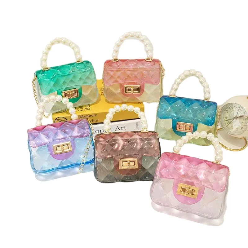 

2021 Wholesales Candy Colors Pvc Clear Kids Purse Mini Handbags Jelly Purse And Handbags Women, As the picture shown