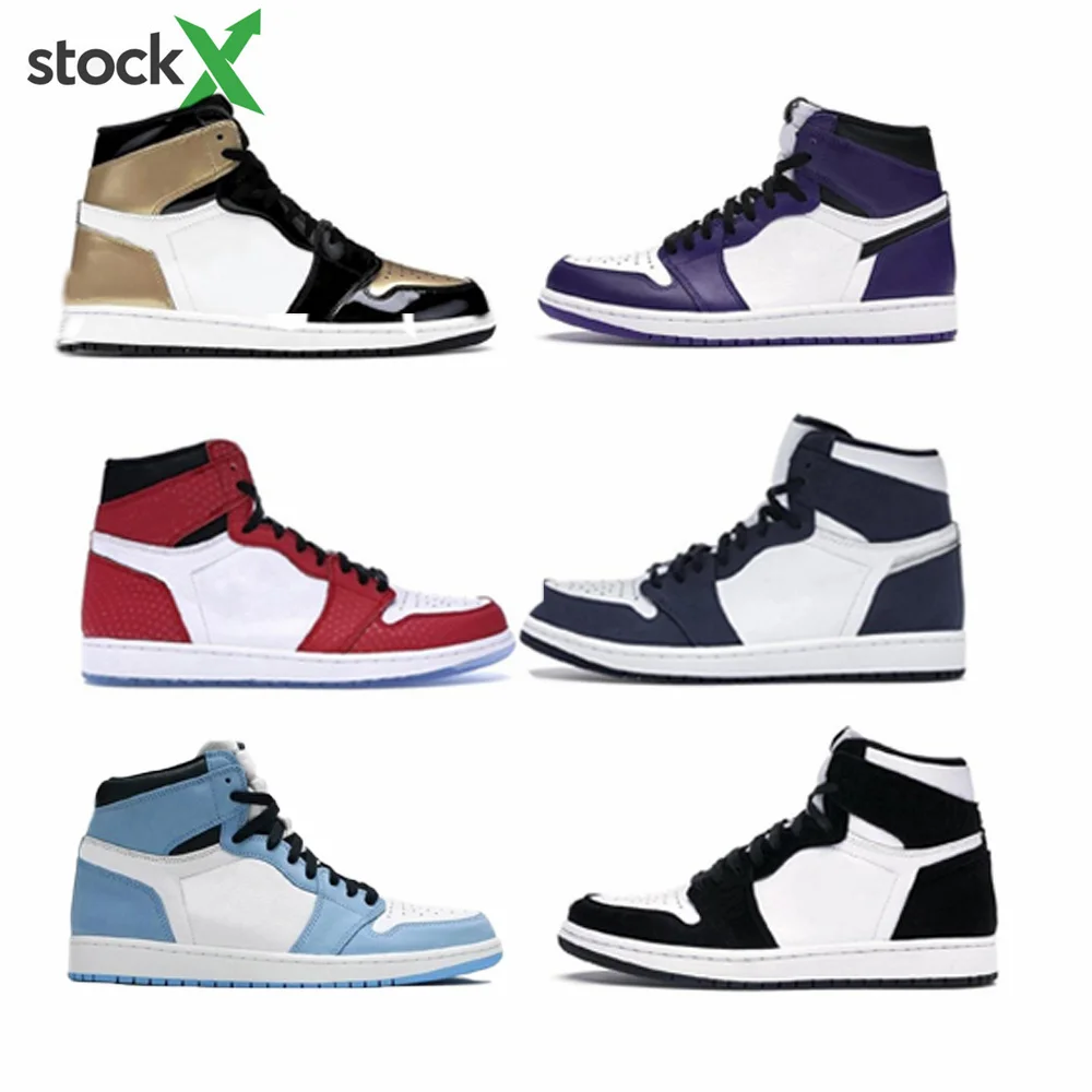 

In Stock X Brand Sneakers Newest Aj 1 Retro High Low Og 1s University Blue Dark Mocha Bred Patent Men's Basketball Shoes Aj 1, 30 colors