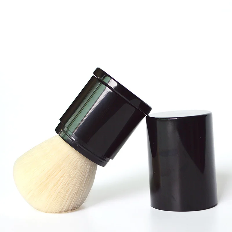 

High Quality Retractable Single Blush Makeup Brush Portable Telescopic Cosmetic Powder Brush With Plastic Cover