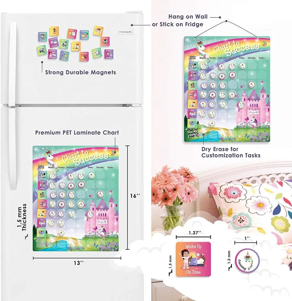 

OEM custom kids learning charts magnetic responsibility chart Magnetic Reward Chart