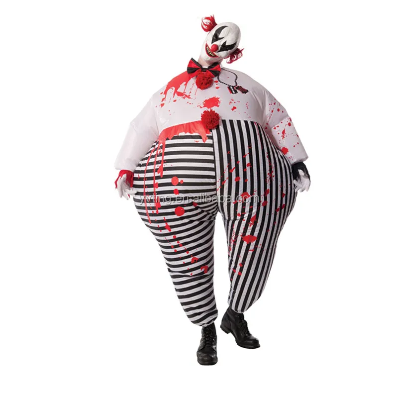 Funny Blow up Costume for Halloween Cosplay Christmas Party Adult Inflatable Evil Clown Costume