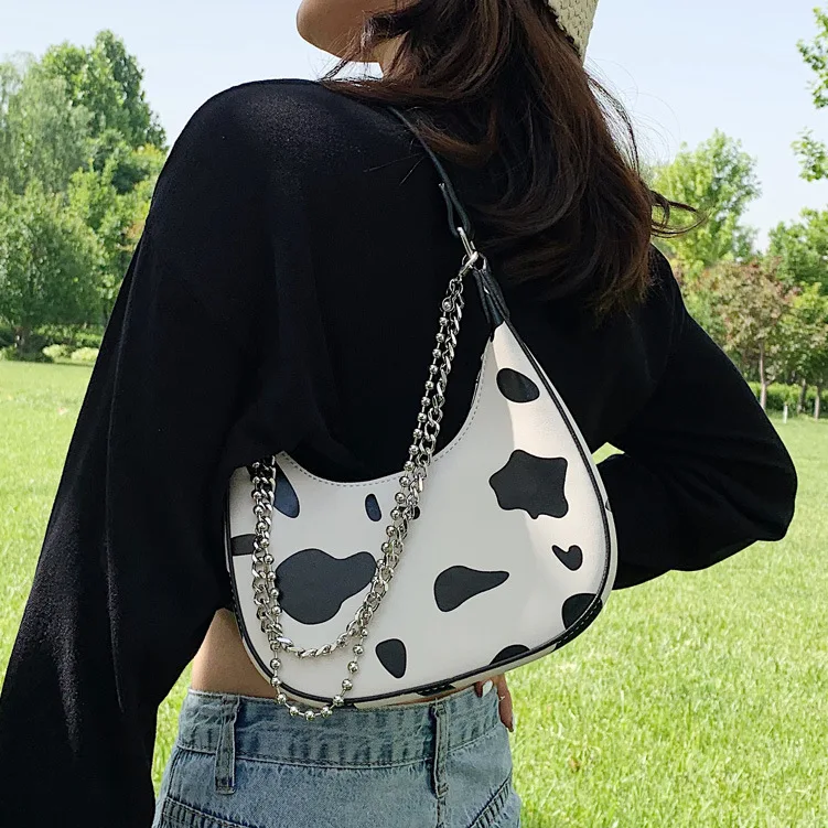 

2021 Trendy Cow Print Shoulder Messenger Bag Fashion Designers Handbags for Women Purses and Handbags