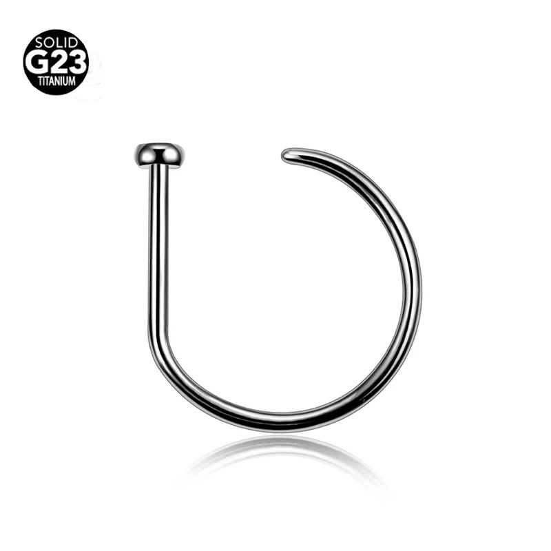 

G23 Titanium D Shape Nose Ring Nose Studs Piercings Sexy Unisex Nose Nostril Body Piercing Jewelry