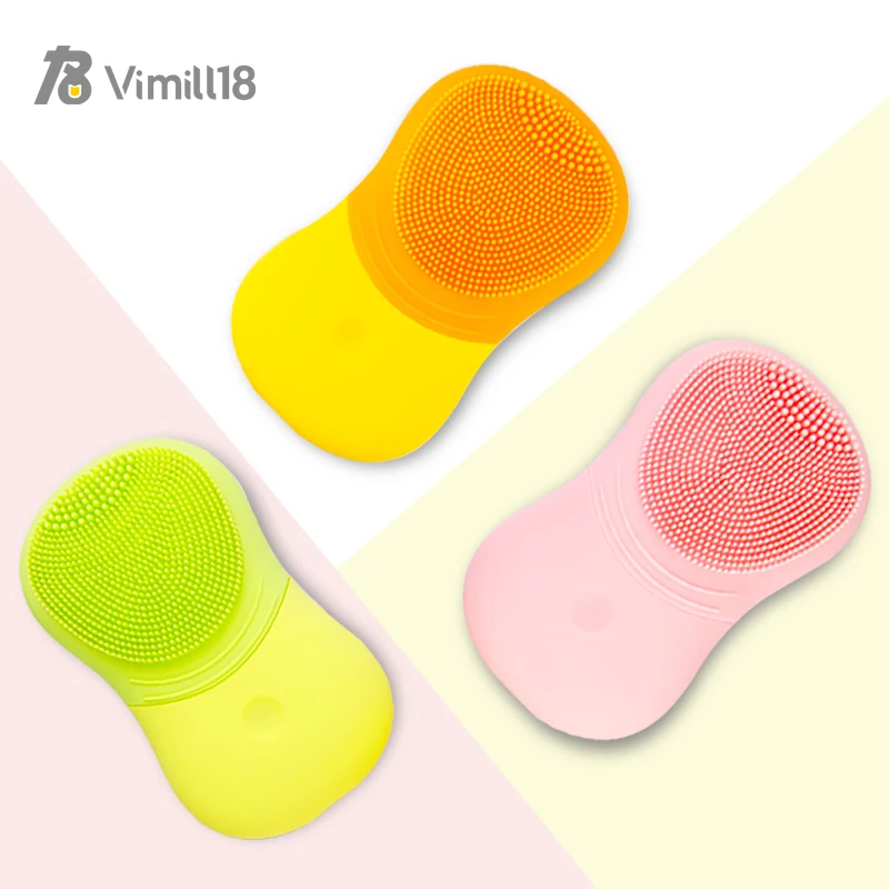 

USB Recharge Silicone Facial Cleansing Beauty Tool Sonic Vibration Massage Ultrasonic Face Cleaner Brush, Pink, blue, tiffany blue, purple