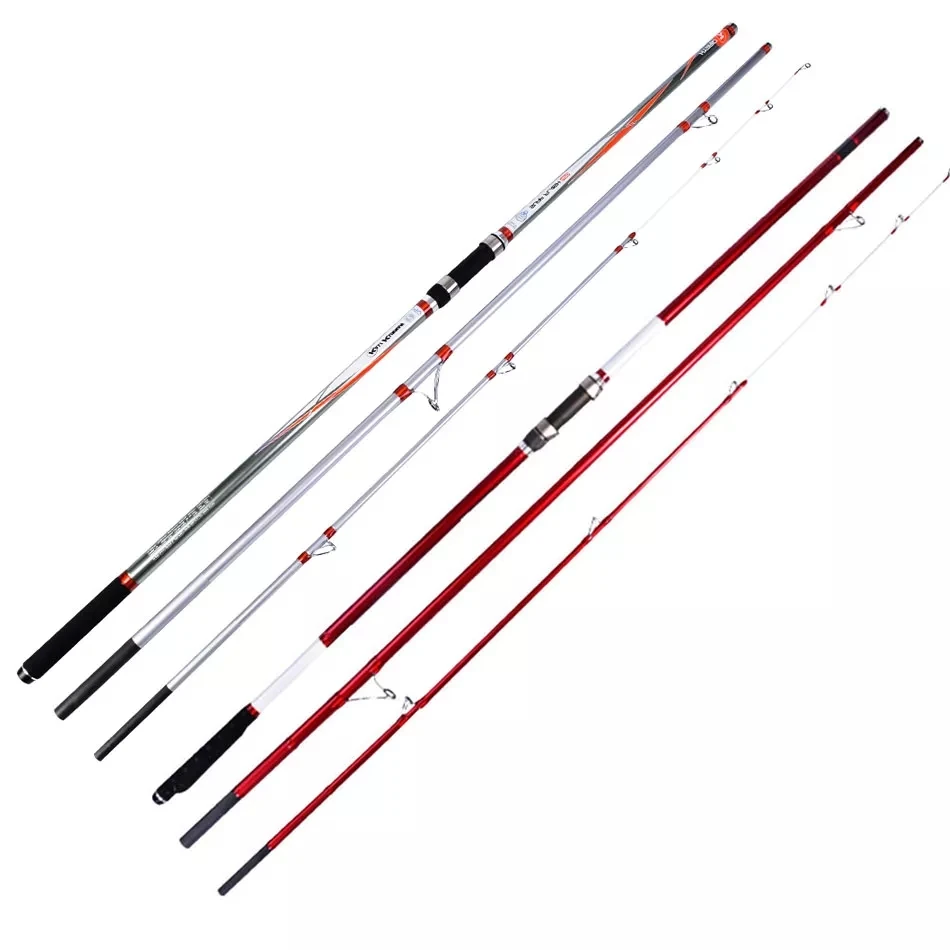 

Wholesale 8pcs/pack 4.2M 3Sections Surf Casting Fishing Rod Carbon Fiber Material Buyer Free Choice Mixed Rods Packing