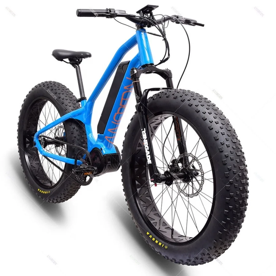 

2020 Ansbern Mid Drive Electric Moutain Bike 1000w Snow Bike Fat Tire