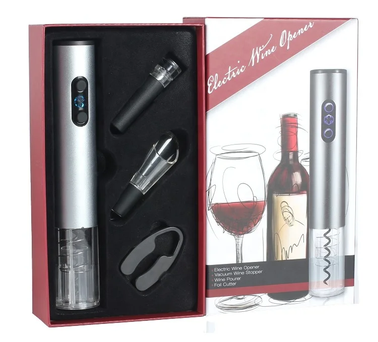 

Automatic electric wine opener regalo set Dry Battery operated sacacorchos corkscrew electric bottle opener, Customized