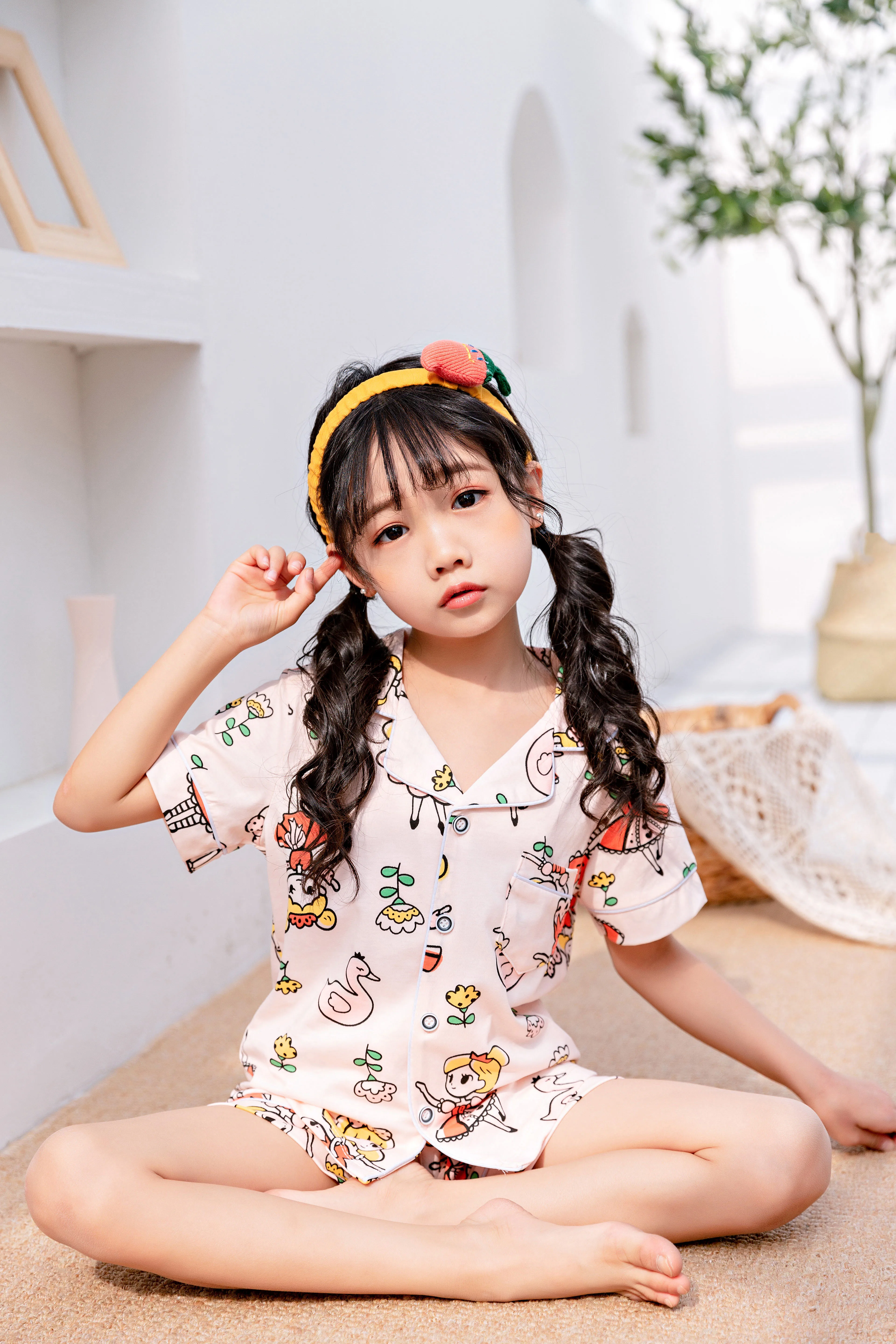 Pink And Green Striped Pajamas Lovely Sleepwear For Kids Cute Style ...