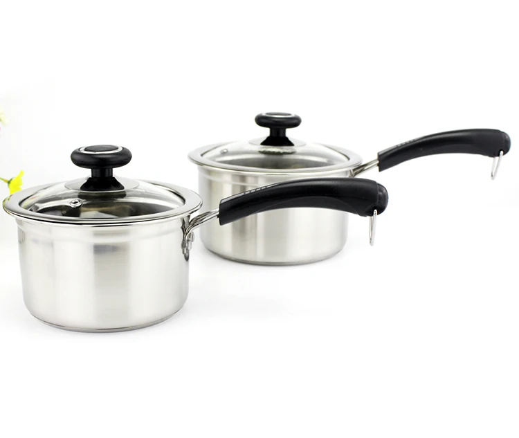 
China wholesale high quality korean style soup milk pot with single long bakelite handle 
